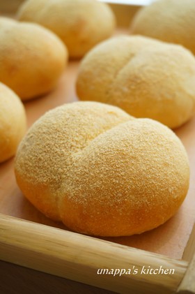 手捏ね☆はちみつ豆乳きなこパン
